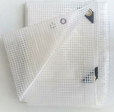 12 ft x 24 ft, 14 mil Heavy Duty Mesh Clear Greenhouse Tarp 4