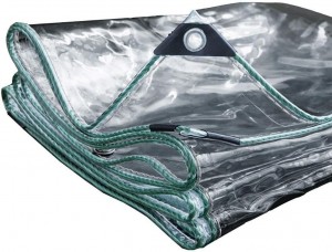 6′ x 8′ Clear Vinyl Tarp Super Heavy Duty 20 Mil Transparent Waterproof PVC Tarpaulin with Brass Grommets