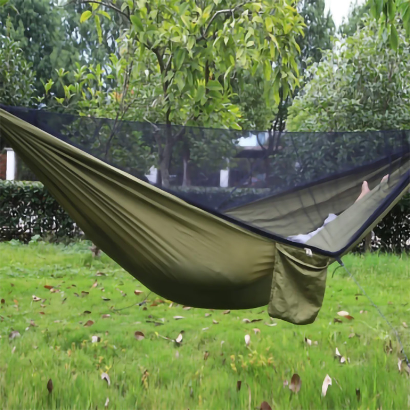 Portable Camping Hammock with Mosquito Netting-application1